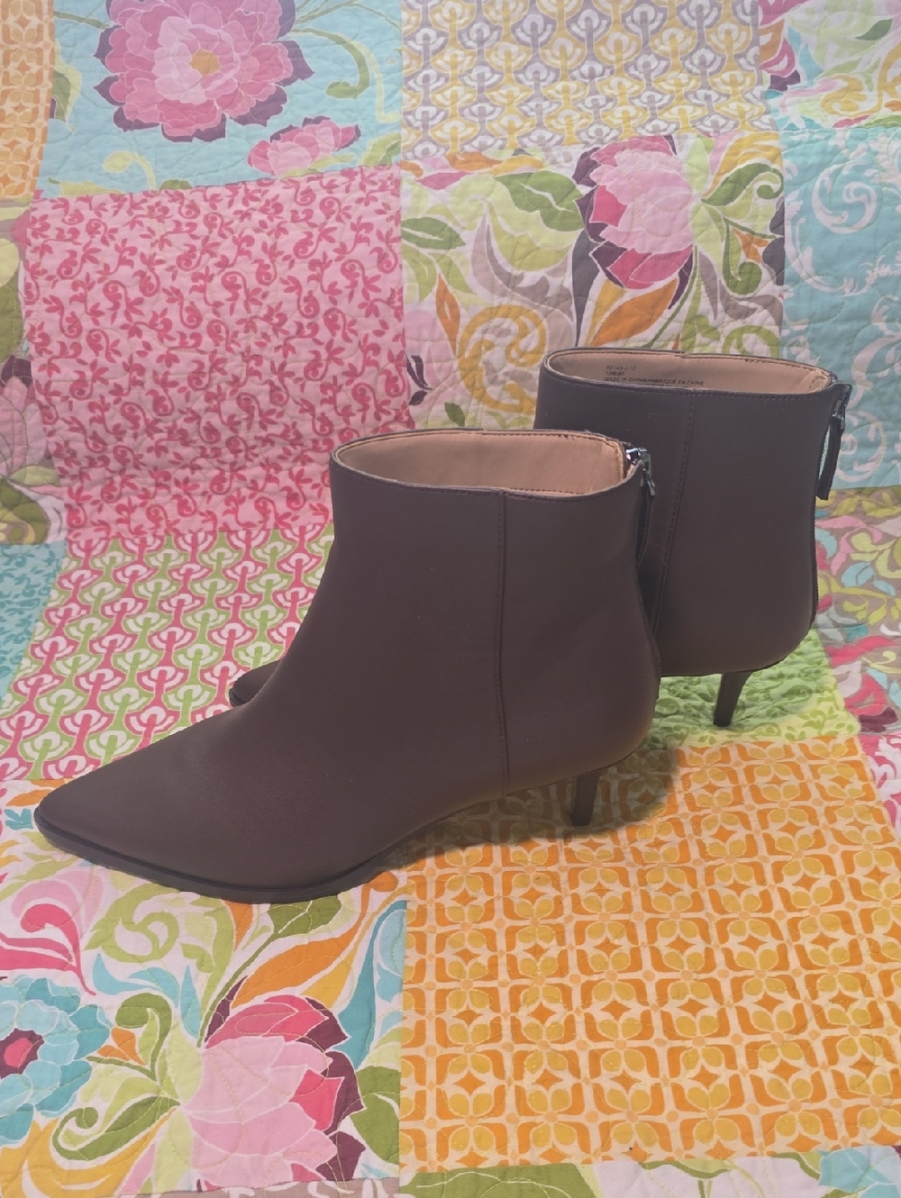 Saks Fifth Avenue Dark Brown Pointed-Toe Ankle Booties